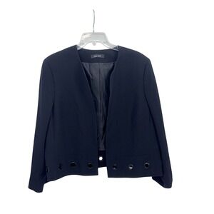 Nine West Women's 14 Black Long Sleeve Blazer Career Office Preppy Bikercore Y2K